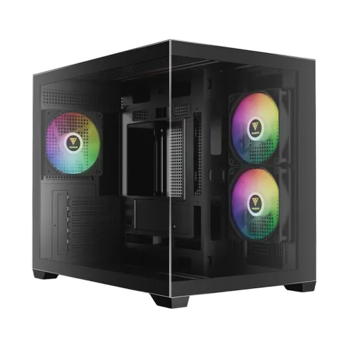 CASE GAMDIAS AURA GC10M V2 ARGB BLACK – MICRO TOWER | 3 FAN ARGB | GPU 400MM